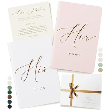 Imagem de ARTESORI Livro de votos de casamento para ela e ele, toque suave, gravação em ouro, 28 páginas alinhadas, livros de votos de casamento dele e dela, essenciais de casamento, presentes para lista de