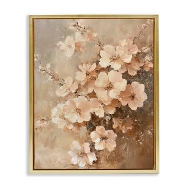 Imagem de Stupell Industries Design de arte de parede em tela emoldurada flutuante de flores de cerejeira florescendo da Petal Prints Design, 43 x 53 cm