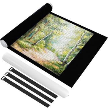 Imagem de Ainiv Jigsaw Puzzle Mat Roll Up 1500 Pieces, 46" x 26" Portable Felt Puzzles Board with Travel Storage Bag, Jigsaw Saver Pad Keeper for Adults Teens, Black