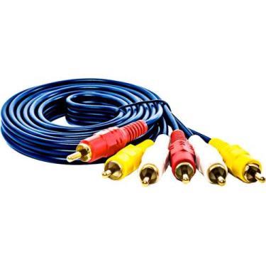 Imagem de Cabo de Áudio Video AV RCA Macho DVD Home Theater TV LCD LED - DTL Uti