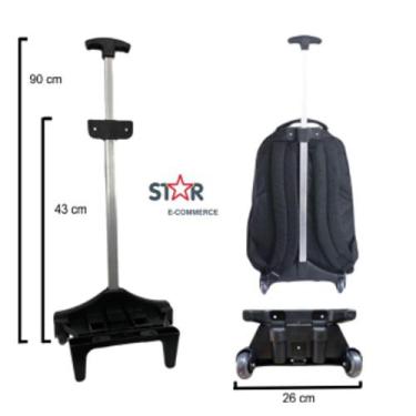 Imagem de Carrinho Suporte de 1 Haste para mochila de 43 A 45 cm de Alumínio PRE