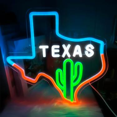 Imagem de Cnstill Texas Neon Sign Cactus Light Signs Para Decoração De Parede Led Cowboys Lights Up Signs Para Man Cave Bar Pub Quarto Neon Western Signs Presente Para Homens Meninos Aniversário Arte De Parede