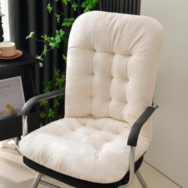 Imagem de UEncounter Almofada para cadeira de escritório, almofada de assento de pelúcia com suporte para as costas, almofadas de mesa para cadeira reclinável, cadeira de balanço