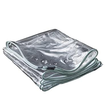 Imagem de Folha de cobertura de lona resistente transparente de plástico impermeável 1,4 x 2 m 1,2 x 1,8 m lona transparente com ilhós reforçados tenda de lona de acampamento (tamanho: 2x4m)