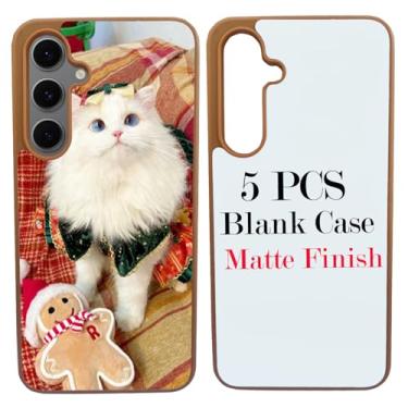 Imagem de JUSTRY Capa de telefone em branco sublimação 5 peças para Samsung Galaxy S24 FE, fácil de sublimar DIY 2 em 1 2D capa de borracha macia imprimível por transferência de calor capa de telefone +