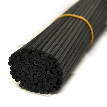Imagem de 100 varetas de difusor de palheta para palhetas de substituição de difusor de palheta de fibra (25,4 x 3 mm, preto)