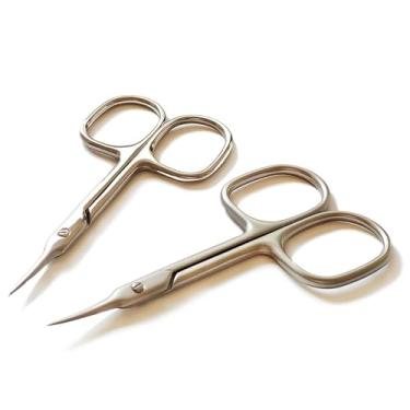 Imagem de Tesoura de cutícula super fina, alicate para cuidados com cutículas, cortador a seco e removedor, ferramentas profissionais para manicure e unhas, brilhante