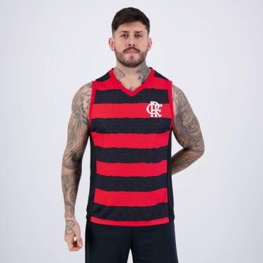 Imagem de Regata Flamengo Hino Preta e Vermelha-Masculino