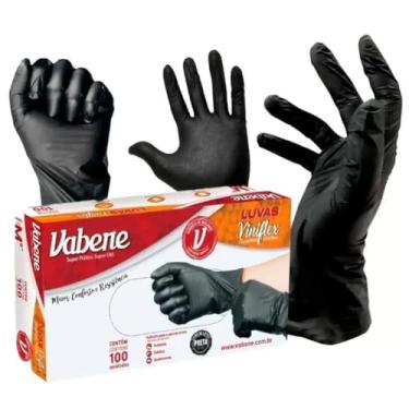 Imagem de Luva Sem Pó Viniflex Preta Descartavel Caixa com 100 Unidades (P)