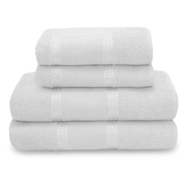 Imagem de Jogo de banho nobre 04 peças 02 banho 02 rosto - várias cores - Cazza 