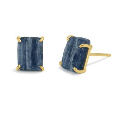 Imagem de Brinco Tarraxa Apatita Canudo - Cristal Natural, Banho Ouro 18k