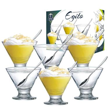 Imagem de Taça de Sobremesa de Vidro Egito 12 Pçs Ruvolo