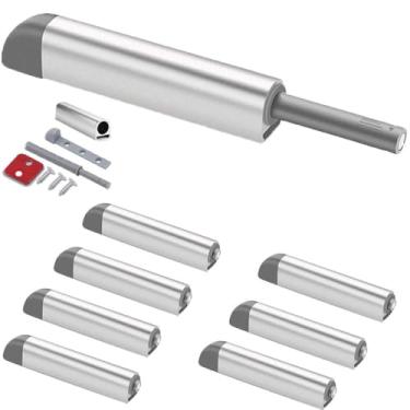 Imagem de Pacote com 8 travas magnéticas de empurrar CBRIVE para abrir ferragens de armário trava e trava para porta oculta ímã resistente puxador de gaveta de liberação forte para cozinha RV Closet ponta para