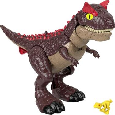Imagem de Fisher-Price Imaginext Jurassic World Dinosaur Toy Spike Strike Carnotaurus 11-Inch Tall Figure with Baby Raptor for Ages 3+ Years