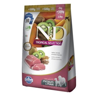 Imagem de Ração N&D Tropical Selection Para Cães adultos Medium/Maxi Suino Leve 2,5kg e Pague 2kg