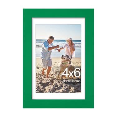 Imagem de decorUhome Porta-retrato 10 x 15 cm, exiba imagens de 9 x 12 cm com tapete ou 10 x 15 cm sem tapete, moldura para parede e mesa, verde, 1 pacote
