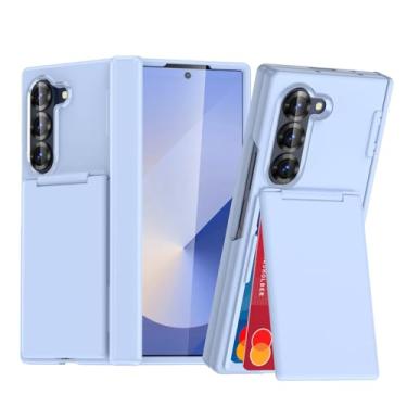 Imagem de HAOMRIYL Capa para Samsung Galaxy Z Fold 7, capa invisível com suporte para cartão dobradiça à prova de choque capa rígida de policarbonato protetora, roxa, dobra 7