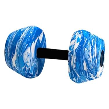 Imagem de Lljsszr Halteres de água EVA para Exercícios Aquáticos, Design Portátil para Uso em Piscina, Branco Azul