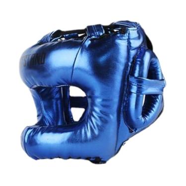Imagem de Zxpjkyu Capacetes de Boxe, Equipamentos, Capacetes de Kickboxing Acolchoados E Ventilados, para Boxe, Grappling, Sparring E Taekwondo, Azul