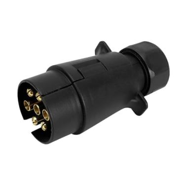 Imagem de Generic Tomadas de reboque padrão europeu para fixação lateral do veículo, adaptador de plugue elétrico de 7 pinos para engate de reboque