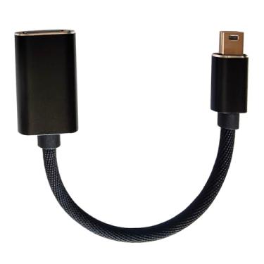Imagem de DHSKZRMJ Cabo adaptador OTG USB A 2.0 fêmea para mini USB B 5 pinos macho OTG para câmera digital tablet MP3 (preto)