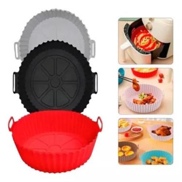 Imagem de Forma Air Fryer Silicone Antiaderente Reutilizavel Assadeira Forro For