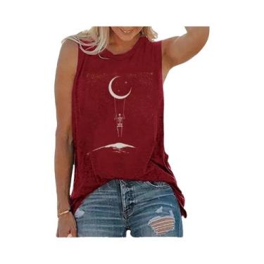Imagem de Camiseta Feminina Soltinha Sem Mangas - Gola Redonda com Estampa Engra