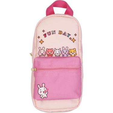 Imagem de Estojo Duplo Kawaii Mochilinha FUN DAY Lona - Contact
