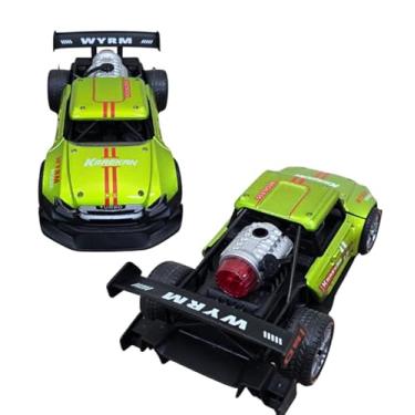 Imagem de Carrinho de Controle Remoto com Drift, 24cm, Bateria Recarregável, com Fumaça, Luzes e Som, 2.4 GHz (Verde Claro)