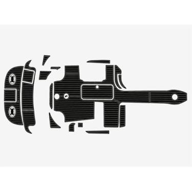 Imagem de Plataforma de natação 2000 Sea Ray 280 Bow Rider Cockpit 1/10.2 cm 6 mm espuma EVA Faux Teak Marine Floor (preto sobre cinza escuro)