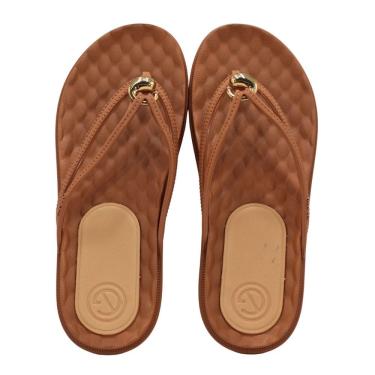 Imagem de Tamanco Rasteira Feminino Grendha 19248 Envolver Marrom Pecan