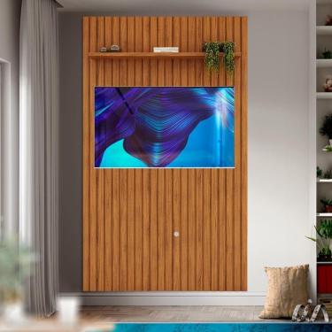 Imagem de Painel Ripado Para Sala Tv Até 60 Polegadas Freijó Rosin Shop Jm