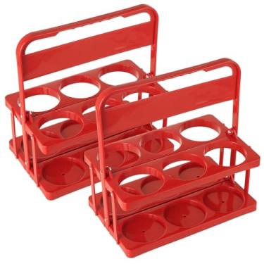 Imagem de EATHEATY 2 peças de porta-bebidas com alça – Porta-copos reutilizáveis para bebidas – Suporte de plástico reutilizável para bebidas, 6 xícaras, acessórios para entrega, drivers GrubHub, acessórios