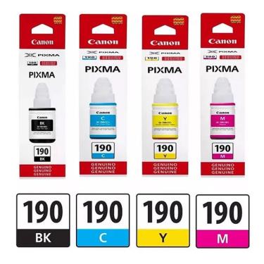 Imagem de kit 4 Refil de Tinta Canon Gl-190 G1100, G1110, G2100, G2110, G3100, G3102, G3110, G3111, G4100, G4110, G4111