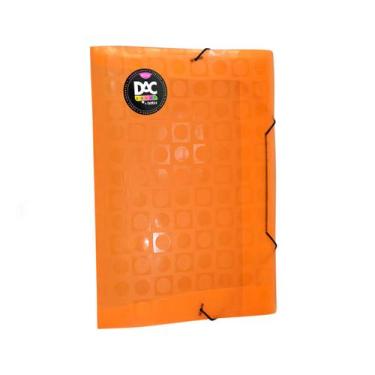 Imagem de Pasta Ofício Laranja Para Armazenar Documentos Com Aba Elástico - Dac