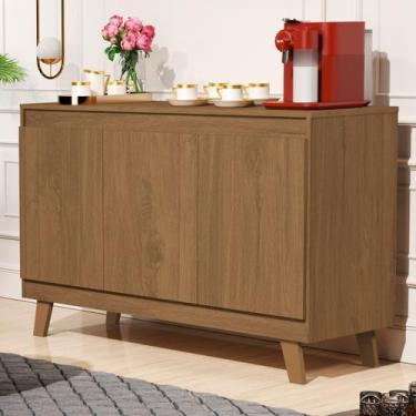 Imagem de Buffet Bela 3 Portas Balcão Moderno Pé Madeira Maciça Sala Cozinha Can