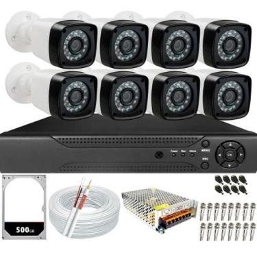 Imagem de Kit Cftv 8 Câmeras Segurança 1080p 20m Dvr Full Hd 8ch HD 500GB - TWG