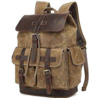 Imagem de Mochilas mochila masculina para computador de viagem retro mochila de 