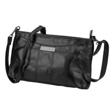 Imagem de Bolsa feminina de couro xadrez bolsa mensageiro ombro pequeno pacote q