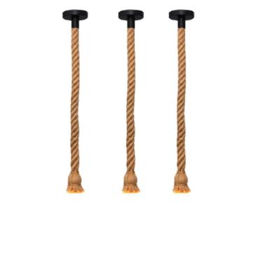 Imagem de Kit 3 Pendentes Lustre Luminária Vintage Corda Sisal Retro