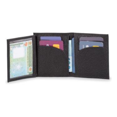 Imagem de Carteira Couro Legítimo Slim Com Divisoria Para Cnh basica Rústica - E