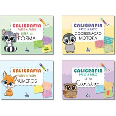 Imagem de Kit Caligrafia Infantil Passo a Passo 4 Livros  Letra de Forma e Cursi