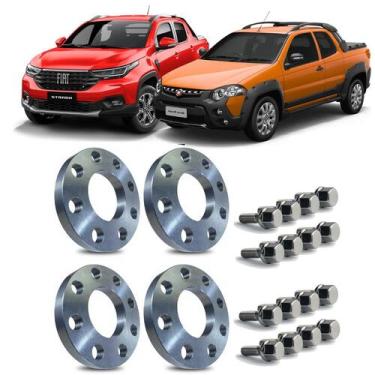 Imagem de Kit 4 Espaçador de rodas 15mm Todos os Modelos Fiat Strada - Borfix