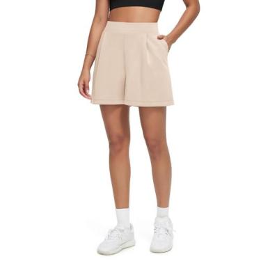 Imagem de Shorts ODODOS Modal Soft Wide Leg 10 cm, costura interna, bege, L