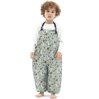 Imagem de Macacão infantil impermeável – alças ajustáveis, calça leve para chuva, bagunça e lama, Bear Duk, G