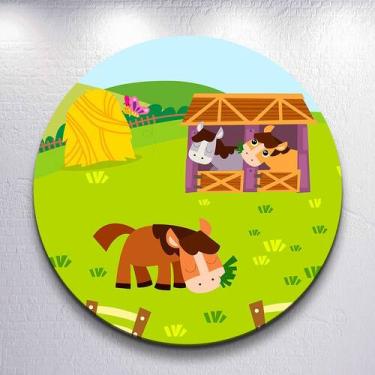 Imagem de Painel Tema Fazenda Animais Capa Grande e Mini Redondoda Estampa Subli