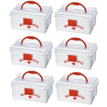 Imagem de Kit 6 Maletas Medicamentos 19X16X10Cm Primeiros Socorros