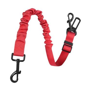 Imagem de Cinto de segurança de cachorro para carro, cinto de segurança retrátil ajustável de nylon para encostos de cabeça de veículos, arnês de carro elástico e durável, acessórios de coleira para cães para