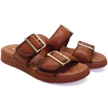 Imagem de Tamanco Anabela Fivela Cor:Marrom;Tamanho:36