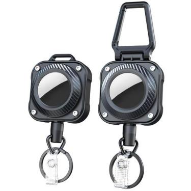 Imagem de Porta-crachás: chaveiro retrátil LIUGX, cabo de aço de 80 cm